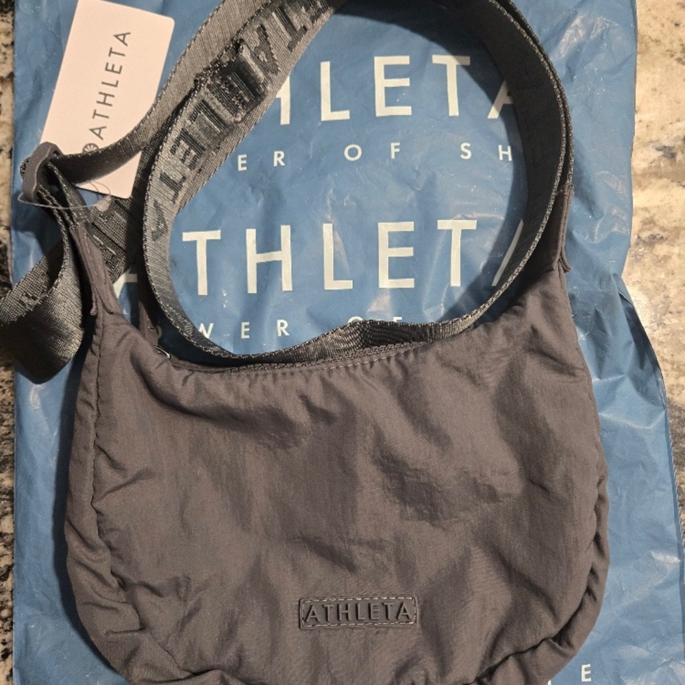 BNWT All About Mini Crescent Bag Shadow Grey